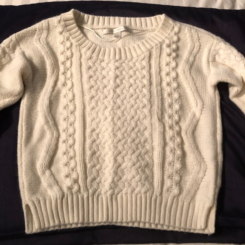 LC Lauren Conrad cream crop sweater